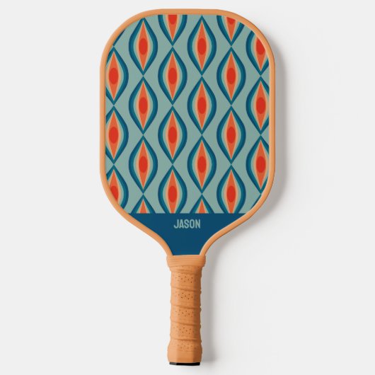 Cool Retro Pattern Pickleball Paddle ピックルボールラケット (裏面)