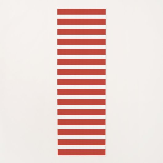 Cool retro red and white stripes  ヨガマット (正面)