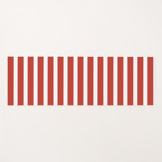 Cool retro red and white stripes  ヨガマット (正面(横))