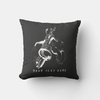 Cool Retro Saxophonist Custom Name (名入れ・カスタム対応) クッション