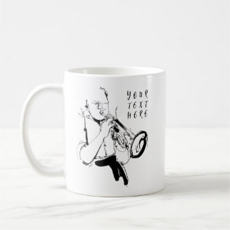Cool Retro Saxophonist Custom Name(名入れ・カスタム対応) コーヒーマグカップ