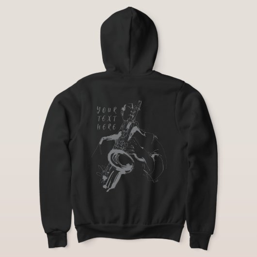 Cool Retro Saxophonist Custom Name (名入れ・カスタム対応) パーカ (レイダウン裏面)