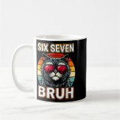 Cool Retro Six Seven Bruh Cat Sungles Meme 67  コーヒーマグカップ (左)