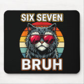 Cool Retro Six Seven Bruh Cat Sungles Meme 67  マウスパッド (正面)