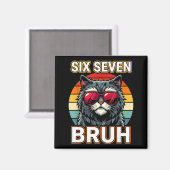Cool Retro Six Seven Bruh Cat Sungles Meme 67  マグネット (正面/裏面)