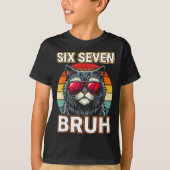 Cool Retro Six Seven Bruh Cat Sungles Meme 67  Tシャツ (正面)