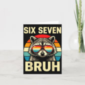 Cool Retro Six Seven Bruh Raccoon Sungles Meme 67  カード (正面)
