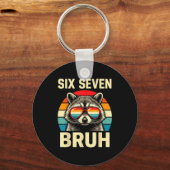 Cool Retro Six Seven Bruh Raccoon Sungles Meme 67  キーホルダー (正面)