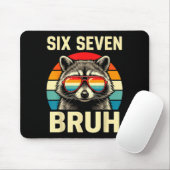 Cool Retro Six Seven Bruh Raccoon Sungles Meme 67  マウスパッド (マウス)