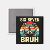 Cool Retro Six Seven Bruh Raccoon Sungles Meme 67  マグネット (正面/裏面)