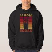 Cool Retro Sunglasses Llama  Llama Squad パーカ (正面)