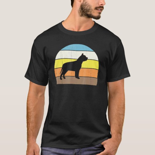 Cool Retro Sunset Pit Bulls Great Pitbull Owner Tシャツ (正面)