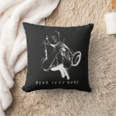 Cool Retro Trumpeter Custom Name (名入れ・カスタム対応) クッション (ブランケット)