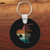 Cool Retro Vintage Style Scouting Law  キーホルダー (正面)