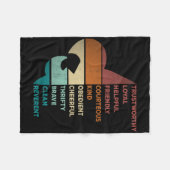 Cool Retro Vintage Style Scouting Law  フリースブランケット (正面(横))