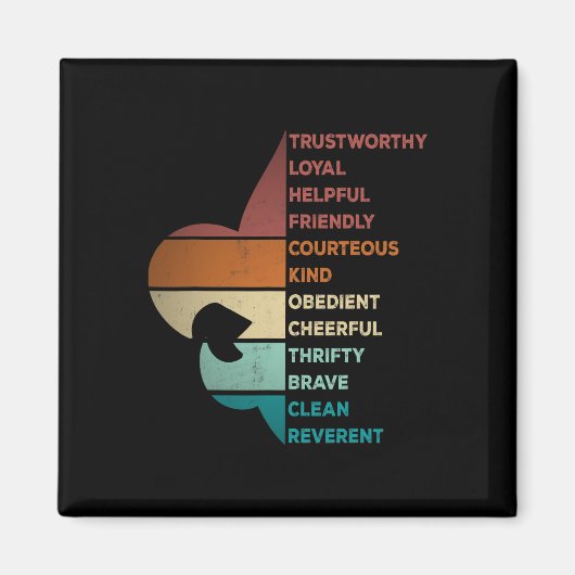 Cool Retro Vintage Style Scouting Law  マグネット (正面)