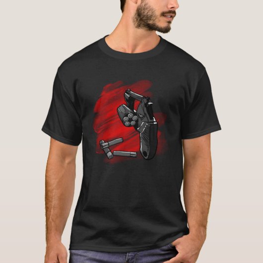 Cool Revolver with Ammunition Tシャツ (正面)