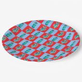 Cool Robot Pattern Boys Birthday ペーパープレート (アングル)