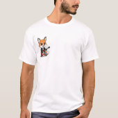 Cool Rocker Fox Character Playing a Guitar Tシャツ (正面)