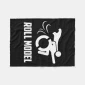 Cool Roll Model _ Funny Handicapped Person Wheelch フリースブランケット (正面(横))