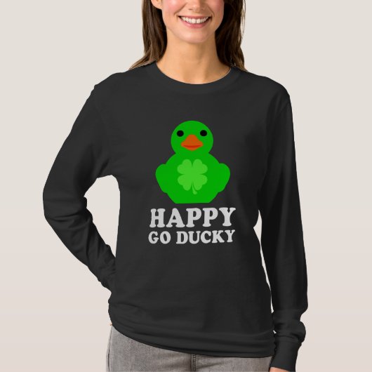 Cool Rubber Duck Lucky Go Ducky St Patrick's Day   Tシャツ (正面)