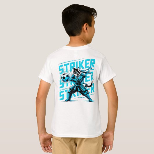 Cool Samurai Cat Soccer Striker - Gift for soccer Tシャツ (裏面フル)