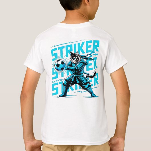 Cool Samurai Cat Soccer Striker - Gift for soccer Tシャツ (裏面)