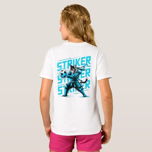 Cool Samurai Cat Soccer Striker - Gift for soccer Tシャツ (裏面フル)