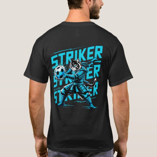 Cool Samurai Cat Soccer Striker - Gift for soccer Tシャツ (裏面)