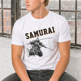 Cool Samurai Ink Wash Painting Japanese Warrior  Tシャツ