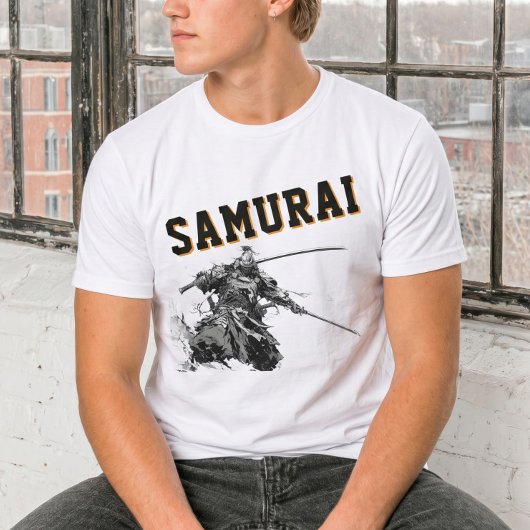 Cool Samurai Ink Wash Painting Japanese Warrior Tシャツ