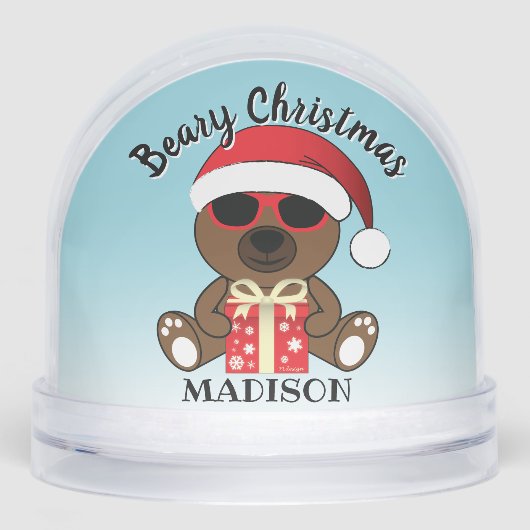  Cool Santa Bear Beary Christmas Custom text name (正面)