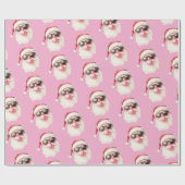Cool Santa Bubble Gum Sunglasses Christmas Pink ラッピングペーパー (フラット)