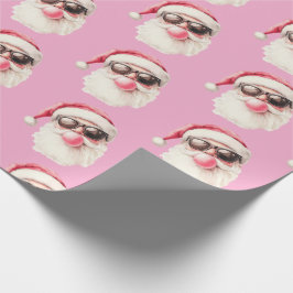 Cool Santa Bubble Gum Sunglasses Christmas Pink ラッピングペーパー