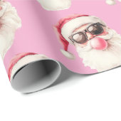 Cool Santa Bubble Gum Sunglasses Christmas Pink ラッピングペーパー (ロールコーナー)