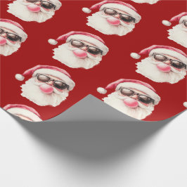 Cool Santa Bubble Gum Sunglasses Christmas Red ラッピングペーパー