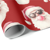 Cool Santa Bubble Gum Sunglasses Christmas Red ラッピングペーパー (ロールコーナー)