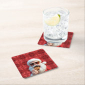 Cool Santa Claus スクエアペーパーコースター (インサイチュ)