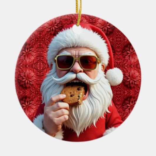 Cool Santa Claus セラミックオーナメント (正面)