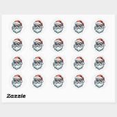 cool santa claus ラウンドシール (シート)