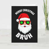 Cool Santa Claus Bruh Meme Funny Christmas Card カード (正面)