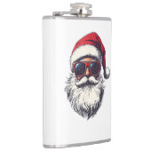 Cool Santa Claus Face Retro Sunglasses Christmas M フラスク (右)