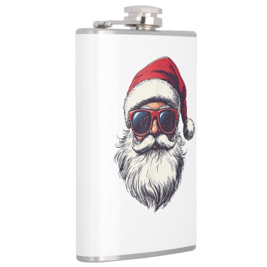 Cool Santa Claus Face Retro Sunglasses Christmas M フラスク (右)