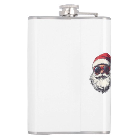Cool Santa Claus Face Retro Sunglasses Christmas M フラスク (裏面)