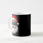 Cool Santa Claus Face Retro Sungles Christmas Men コーヒーマグカップ (正面左)