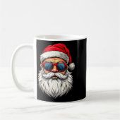 Cool Santa Claus Face Retro Sungles Christmas Men コーヒーマグカップ (左)
