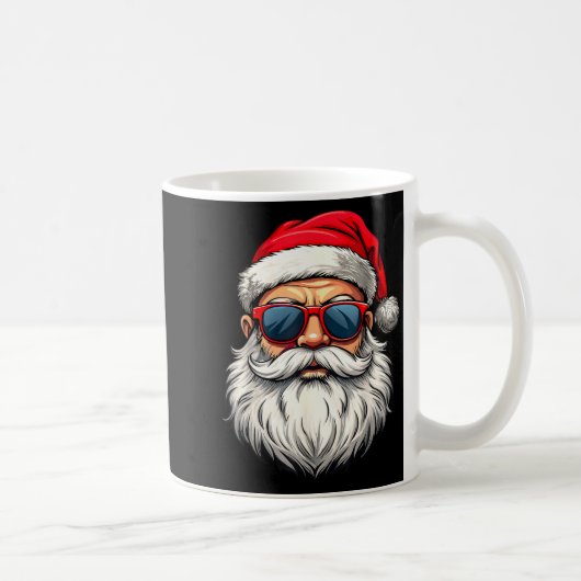 Cool Santa Claus Face Retro Sungles Christmas Men コーヒーマグカップ (右)