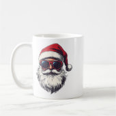 Cool Santa Claus Face Retro Sungles Christmas Men コーヒーマグカップ (左)