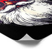 Cool Santa Claus Face Retro Sungles Christmas Men  ポスター (角)