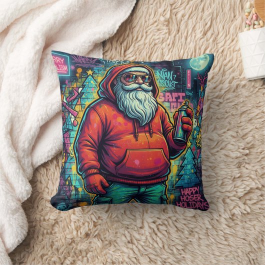 Cool Santa Graffiti – Urban Christmas Style クッション (ブランケット)